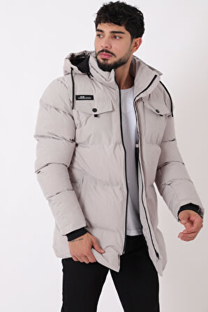 Göğüs Cepli İçi Kürklü Uzun Şişme Mont PLDP 2957_50456