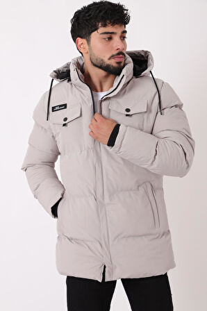 Göğüs Cepli İçi Kürklü Uzun Şişme Mont PLDP 2957_50456