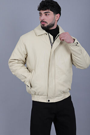 Kışlık Dolumlu İçi Kürklü Oversize Suni Deri Mont KMD_50502