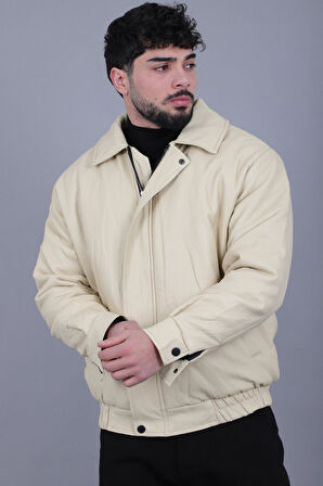 Kışlık Dolumlu İçi Kürklü Oversize Suni Deri Mont KMD_50502