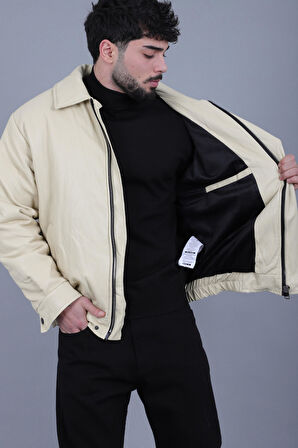 Kışlık Dolumlu İçi Kürklü Oversize Suni Deri Mont KMD_50502