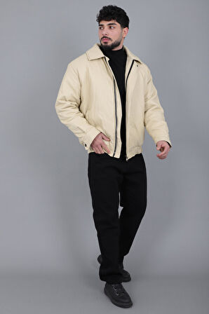 Kışlık Dolumlu İçi Kürklü Oversize Suni Deri Mont KMD_50502