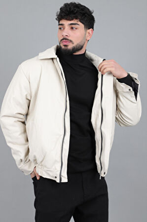 Kışlık Dolumlu İçi Kürklü Oversize Suni Deri Mont KMD_50502