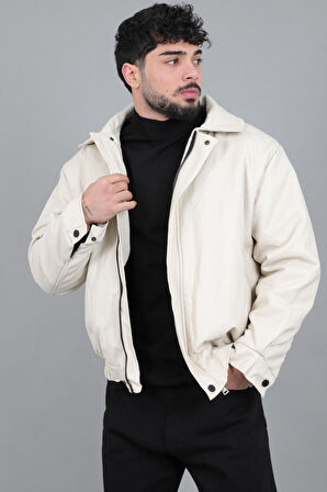 Kışlık Dolumlu İçi Kürklü Oversize Suni Deri Mont KMD_50502