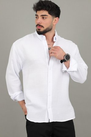 Oversize Müslin Yazlık Uzun Kol Gömlek MRS 202_40417