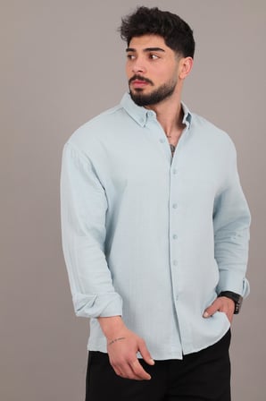 Oversize Müslin Yazlık Uzun Kol Gömlek MRS 202_40417