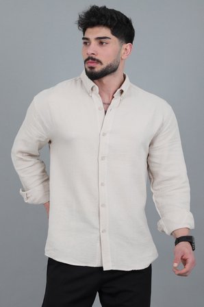 Oversize Müslin Yazlık Uzun Kol Gömlek MRS 202_40417
