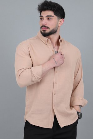Oversize Müslin Yazlık Uzun Kol Gömlek MRS 202_40417