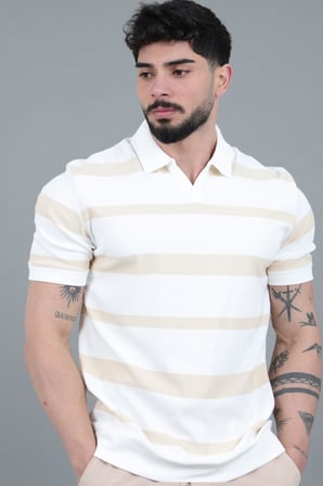 Çift Renk Çizgili Apaç Yaka Tişört GP 1042_30494