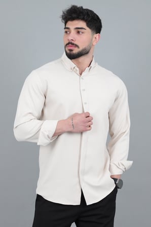 Düğme Detay Premium Yazlık Uzun Kol Gömlek QCM 6727_40419