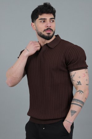 Apaç Yaka Örgü Triko Tişört JRX 5003_30495