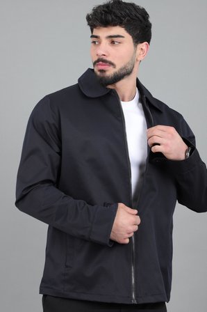 Diagonel Kumaş Yakalı Fermuarlı Mevsimlik Mont PLDP 3031_60391