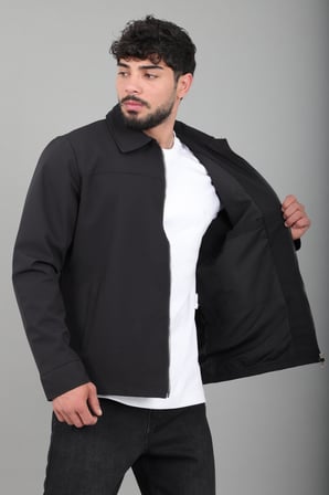 Tyson Kumaş Yakalı Fermuarlı Mevsimlik Mont PLDP 3034_60396