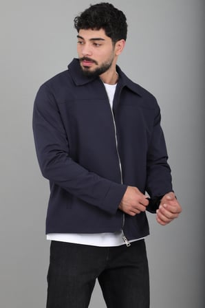 Tyson Kumaş Yakalı Fermuarlı Mevsimlik Mont PLDP 3034_60396
