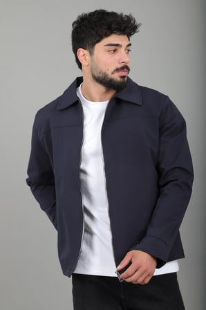 Tyson Kumaş Yakalı Fermuarlı Mevsimlik Mont PLDP 3034_60396