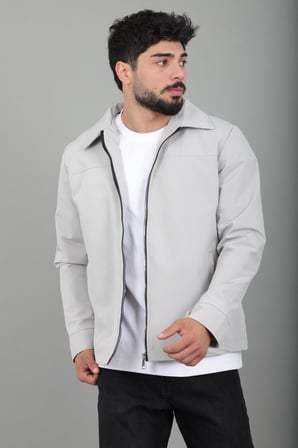 Tyson Kumaş Yakalı Fermuarlı Mevsimlik Mont PLDP 3034_60396
