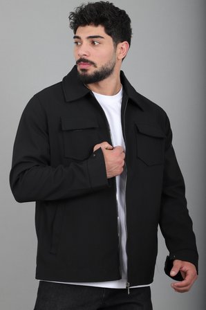 Bez Ayağı Dokuma Yakalı Kapaklı Mevsimlik Mont PLDP 3035_60397