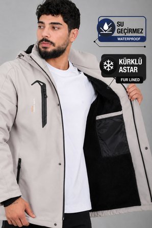 Su ve Rüzgar Geçirmez Outdoor Softshell Kışlık Mont PLDP 3014_50510