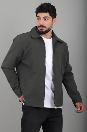 Tyson Kumaş Yakalı Fermuarlı Mevsimlik Mont PLDP 3034_60396