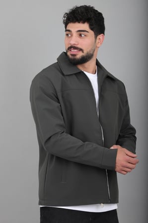 Tyson Kumaş Yakalı Fermuarlı Mevsimlik Mont PLDP 3034_60396