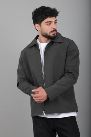 Tyson Kumaş Yakalı Fermuarlı Mevsimlik Mont PLDP 3034_60396