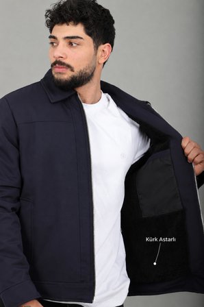 İçi Kürklü Yakalı Orta Kışlık Mont PLDP 3033-M_50511