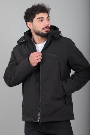 Parçalı İçi Kürklü Softsheel Kışlık Mont KMD 889_50523