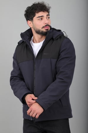 Parçalı İçi Kürklü Softsheel Kışlık Mont KMD 889_50523