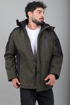 Çift Renk İçi Kürklü Softshell Kışlık Mont PLDP 3041_50525
