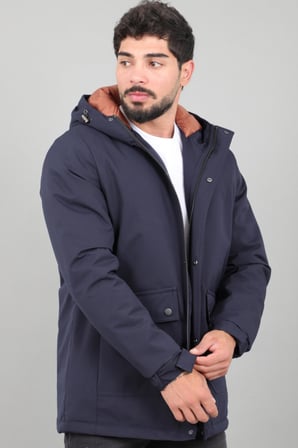 Kapitoneli Torba Cep Sabit Kapüşon Kışlık Mont PLDP 3039_50527