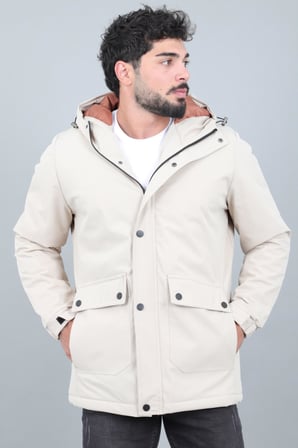 Kapitoneli Torba Cep Sabit Kapüşon Kışlık Mont PLDP 3039_50527