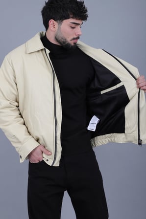 Kışlık Dolumlu İçi Kürklü Oversize Suni Deri Mont KMD_50502