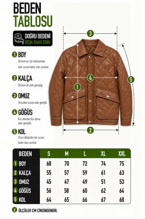 Baklava Desen İçi Kürklü Torba Cep Suni Deri Mont KMD 855_50534