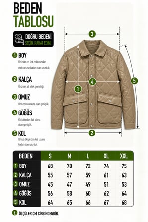 Baklava Desen İçi Kürklü Torba Cep Suni Deri Mont KMD 855_50534