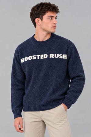 Yarım Oversize Baskılı Kışlık Kazak DP 16651_10071