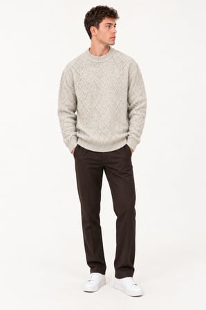 Çapraz Desen Oversize Kışlık Kazak DP 17567_10066