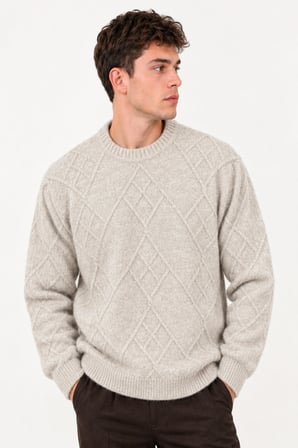 Çapraz Desen Oversize Kışlık Kazak DP 17567_10066
