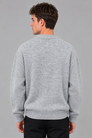 Baskılı Oversize Örgü Kışlık Kazak DP 16596_10072