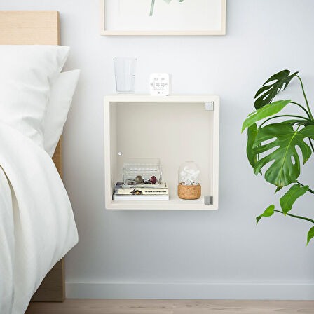 Duvar dolabı ünitesi, beyaz, 35x25x35 cm, cam kapaklı