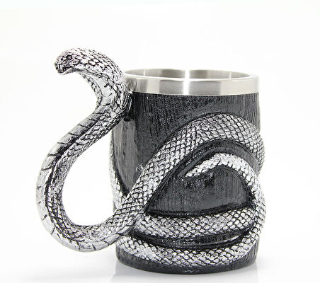 Paslanmaz Çelik Yılan Tasarımlı Kupa Bardak 
