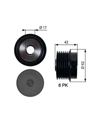 ALTERNATOR GERGI RULMANI 6 KANAL TOYOTA COROLLA AURIS 1.6 BENZINLI 2007-2018