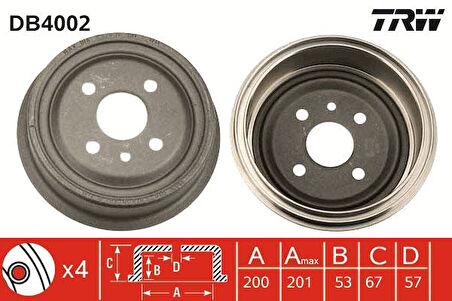 ARKA KAMPANA VECTRA A 1989-1995 ASTRA F 1991-1998 1.4-1.6-1.8-2.0 LACETTI 2005-2013 242X200X53X100 4DL 568054-91024352 568057 90168958 568039 90105445