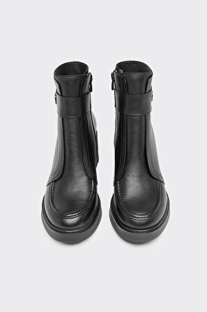 Hakiki Deri Kalın Topuklu Kadın Bot