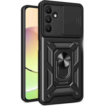Samsung Galaxy M15 Kılıf Pars Lens Yüzüklü Silikon - Siyah