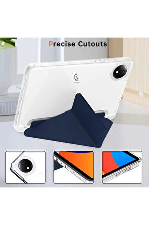 Xiaomi Redmi Pad SE 8.7 inç Uyumlu Kılıf 3 Farklı Stand Kalemlikli Tri Folding Tablet Kılıfı