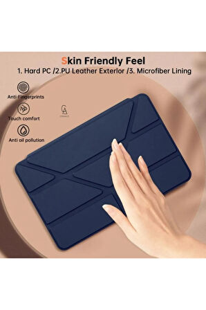 Xiaomi Redmi Pad SE 8.7 inç Uyumlu Kılıf 3 Farklı Stand Kalemlikli Tri Folding Tablet Kılıfı