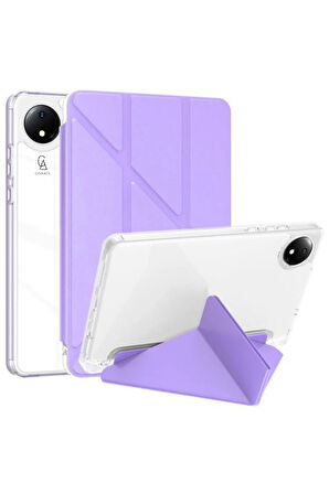 Xiaomi Redmi Pad SE 8.7 inç Uyumlu Kılıf 3 Farklı Stand Kalemlikli Tri Folding Tablet Kılıfı