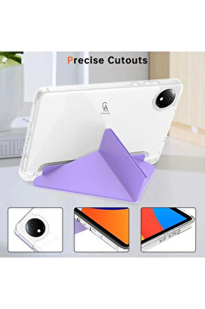 Xiaomi Redmi Pad SE 8.7 inç Uyumlu Kılıf 3 Farklı Stand Kalemlikli Tri Folding Tablet Kılıfı