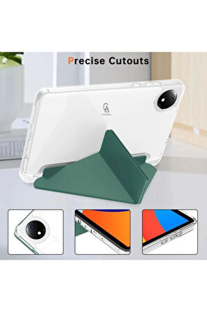 Xiaomi Redmi Pad SE 8.7 inç Uyumlu Kılıf 3 Farklı Stand Kalemlikli Tri Folding Tablet Kılıfı