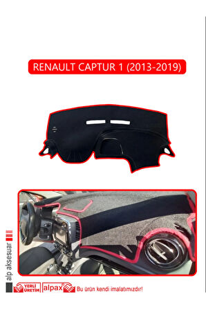 Renault Captur 1 (2013-2019) Torpido Koruma  Halısı -  Kırmızı Kenar